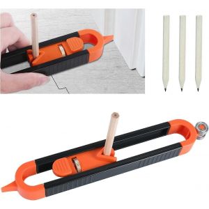 Vente promotionnelle Jauge de contour avec serrure,Outil de profilage,R&egrave;gle de mesure pour le travail du bois,Outils de jauge de duplication de contour irr&eacute;gulier,Cadeau de charpentier - Neuf