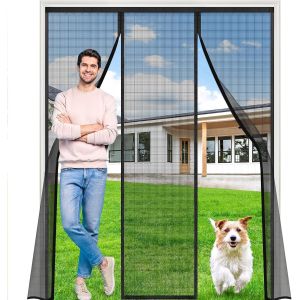 Wag-Moustiquaire Porte Magnétique 120 * 245Cmmoustiquaire Magnétiquerenforcer Les Aimants Deux Côtés Ouvertsmontage Facile,Aucun Perçage Requispour Portes Coulissante Balcon, Double Porte Terrasse - Neuf