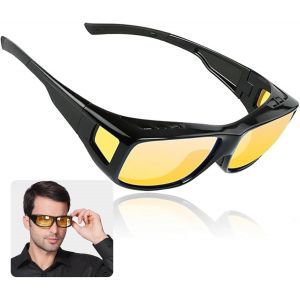Lunettes De Conduite De Nuit Polaris&eacute;es Pour Hommes Et Femmes, Lunettes De Vision Nocturne Pour Automobilistes, Verres Polaris&eacute;s, Jaunes, Lunettes De Phare Pour Conduite, Cyclisme, Alpinisme[Z2712] - Neuf