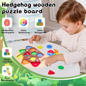 Montessori Wooden Puzzle Toy for Baby 1 Year Old and 2-3 Years Old: Educational Color and Shape Sorting Games for Girls and Boys,Peg Puzzle for Early Development - Neuf