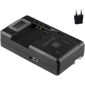 2en1 Chargeur Usb + Ac100-240v|Universel Chargeur De Batterie Pour T&eacute;l&eacute;phone Portable Pour Batteries 32-50mm|Avec &Eacute;cran Lcd|Chargeur De Batterie Usb Pour T&eacute;l&eacute;phone Portable,Appareil Photo Dslr - Neuf