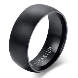 Zense - Bague Homme Tendance En Acier Poli Noir Zr0171 - Neuf