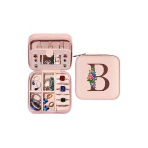 Bo&icirc;te &Agrave; Bijoux De Voyage Avec Initiale, Miroir Et Organiseur - Neuf