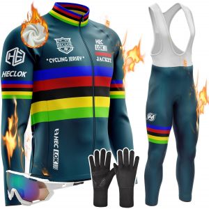 Subzonal-Maillot Cyclisme Homme V&ecirc;tements Cyclisme Homme, Hiver Tenue Cycliste En Polaire Thermique,Ensemble Cycliste &Agrave; Avec 9d Gel Pantalons, Maillot Velo Route Homme - Neuf