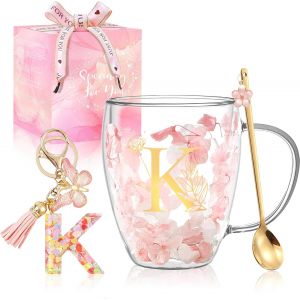ERYI-Cadeau Femme Tasse Double Paroi Personnalisable Cadeaux Anniversaire Femme Tasse A Cafe Idee Cadeaux Meilleure Amie Collègue Soeur Verre Tasse A The Cadeau Mariage Noel Fete Des Meres Saint Vale - Neuf