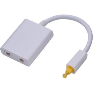 Adaptateur Audio Optique à Deux Ports,Adaptateur de câble à Fibre Optique Toslink Splitter numérique 1 en 2 avec Transmission 250M/S pour Lecteur CD,Lecteur DVD(Blanc) - Neuf