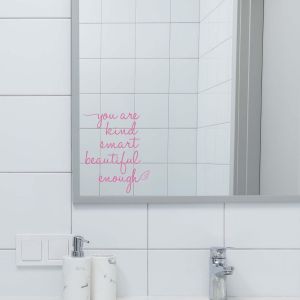 Affirmation Autocollants Vous Êtes Gentil Intelligent Assez Beau, Décor Mural Miroir Pour Salle De Bain, D'Affirmation De Salle De Bains En Vinyle, Décor De Chambre De Filles (Rose[MAT791152] - Neuf