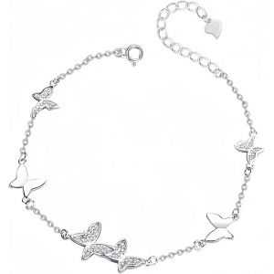Eryi-Bracelet Femme Papillon Acier Inoxydable Découpé Plaqué Or Cubic Zirconia Taille Réglable Bijoux Pour Cadeau D'anniversaire Cadeau Fête Des Mères Bijoux - Neuf