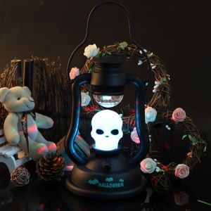 Hjlian Lanterne Led Coloree Decorative Pour Halloween, Veilleuse Sonore Avec Poignee - Neuf