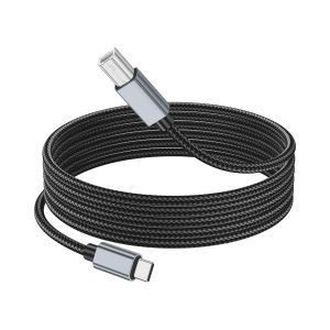 TTA-Câble d'imprimante USB B vers USB C, en nylon tressé USB C type B mâle vers type C, câble d'imprimante MIDI, pour clavier MIDI, contrôleur DJ, scanner et plus encore (3 m/9,8 FT) - Neuf