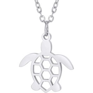 Collier Tortue De Mer En Acier Inoxydable,Pendentif Tortue Porte-Bonheur,Mignon Boho Été Plage,Animal De Mer,Bijoux Pour Femmes - Neuf
