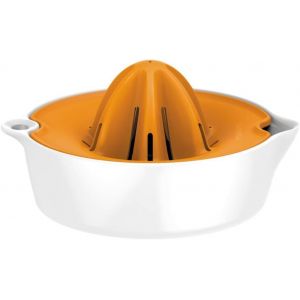Presse-agrumes avec r&eacute;servoir, Diam&egrave;tre: 11,9 cm, Plastique, Functional Form, Blanc/Orange, 1016125 - Neuf
