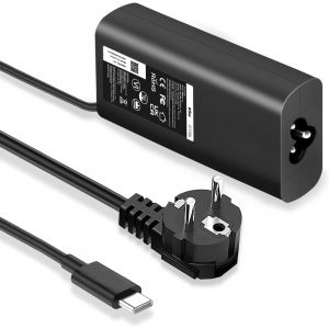 Chargeur USB C 65w Compatible avec Dell Latitude 3420 5520 5285 5290 5330 5320 5420 7212 7275 7390 7420, XPS 12 9250 9350 9360,Chromebook 3100 3400 5190 Adaptateur Secteur Ordinateur - Neuf