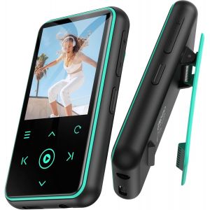 64Go Lecteur MP3 Bluetooth 5.3 avec Clip, 1,8 Pouces Lecteur Musique Sport HiFi avec Reconnexion Bluetooth Automatique, Radio FM/Podom&egrave;tre, Ultra-l&eacute;ger 36g, Mini Baladeur pour Courir - Bleu - Neuf