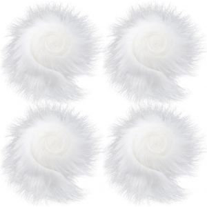 Kalanka-4 Rouleau De Bordure En Fausse Fourrure À Poils Longs 150cmx5cm Bandes De Fausse Fourrure Blanches Prédécoupées Ruban De Fourrure Floue Pour Manuels Nains Barbe Cheveux, Père Noël Cosplay - Neuf