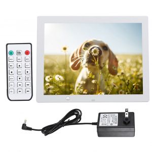 Cadre photo numerique multifonction HD 15 pouces avec detection de mouvement et lecteur de musique et de films (blanc US) - Neuf