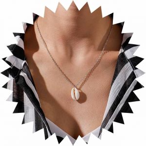 Kal-Collier Pendentif Cauris Boho Collier Ras De Cou Coquillage Collier Cauris Coquillage Vintage Collier Coquillage Marin Bijoux Pour Femmes Et Filles - Neuf
