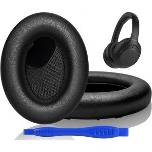 LORANKA-Coussinets pour Sony WH-1000XM4 (WH1000XM4) Over-Ear Casque, Mousse Coussin avec Mousse &agrave; M&eacute;moire d'isolation Phonique, &eacute;paisseur Suppl&eacute;mentaire, Noir - Neuf