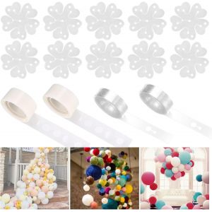 KALANKA-4 Rouleaux Bande de Ballons Arch Kit et Points de Colle Ballon avec 10 Fleur Clip, Bande de Guirlandes de Ballons, Point de Colle Décoratifs Ballon pour Mariage Anniversaire Décoration de Fêt - Neuf