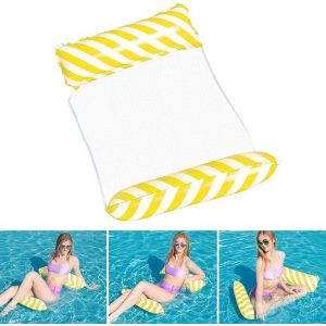 Jaune , Hamac Flottant Gonflable Lit Flottant Polyvalent Hamac De Natation 4 En 1 (Selle, Chaise Longue, Dériveur, Hamac), Buse Anti-Fuite, Plage De Scellement Solide Et Tapis De Piscine - Neuf