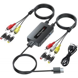 Convertisseur Double Port Rca Vers Hdmi &iquest; Rapport D'Aspect 4:3 Et 16:9 Commutateur De Sortie,Deux Ports Cvbs Composite Av Vers Hdmi Pour Appareils Avec Sortie Rca &Agrave; Afficher Sur Les T&eacute;l&eacute;viseurs Hd - Neuf