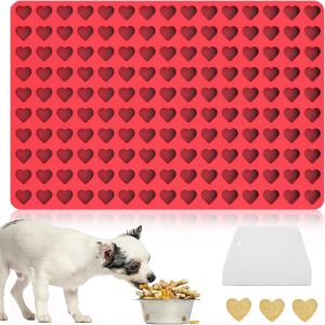 AYUHR-Moule à Biscuits pour Chien, 112 Cavité Moule Silicone Chien Forme de Poisson, 2.5 cm Tapis de Cuisson, Moule à Friandises pour Animaux pour Biscuits Chocolats Friandises Chiens(Orange) - Neuf