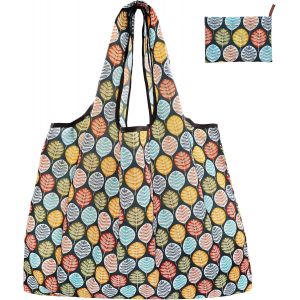 KALANKA-Sac Pliable Courses Poche GrandeSac à Provisions Cabas Réutilisable, Sac Shopping Pliable Pochette Tissu, Sac Grocery Bandoulière Ecologique pour Extérieur Voyage, 56 X 67 cm - Neuf