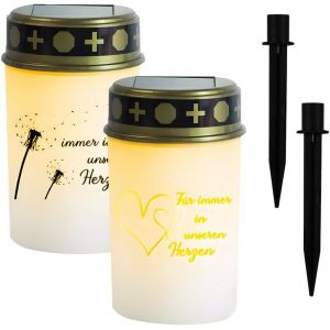 Lanterne Fun&eacute;raire Led, 2 Pi&egrave;ces Bougie Fun&eacute;raire &Agrave; Led, Lumi&egrave;re Fun&eacute;raireled, Bougies &Agrave; Led &Eacute;tanche Avec Capteur De Luminosit&eacute;, Lanternefun&eacute;raire Pour Le Rituel De Cimeti&egrave;re - Neuf