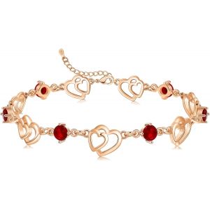 Bracelet Femme Jour De La Saint - Valentin Bracelet Argent Sterling 925 Coeur Or R&eacute;glable Charms Bijoux Cadeau Cadeau Femme Jour De La M&egrave;re Dipl&ocirc;me - Neuf