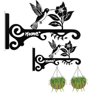 Mevronisshop-2 Supports Muraux En Fonte Antirouille - Porte-Plantes Suspendu 15kg Pour Jardini&egrave;res/Lanternes/Voli&egrave;res | Ganchers Robustes Avec Vis Incluses (R&eacute;sistant Aux Intemp&eacute;ries) - Neuf