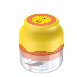 HJLIAN Mini hachoir a ail electrique detachable, pratique et tendance, pour la cuisine, type bas, jaune (100 ml, deux couteaux) - Neuf