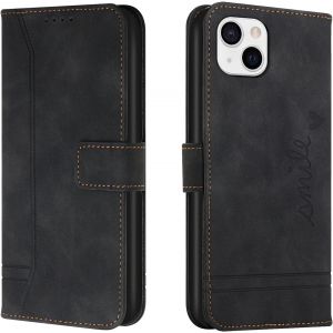 Kal-Coque Pour Iphone 14 Plus, Coque Iphone 14 Plus, Protection Portefeuille Etui À Rabat Housse En Cuir Pu Avec Antichoc Tpu Magnétique Flip Pochette Housse Iphone 14 Plus (6,7 Pouces) (Noir) - Neuf