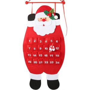 Santa de No&euml;l Calendrier de l'Avent, 3D Senti la Pendaison de Calendrier de l'Avent R&eacute;utilisable compte &agrave; Rebours de No&euml;l Calendrier pour les Enfants des D&eacute;corations de No&euml;l Cadeaux - Neuf