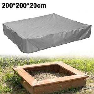 1pc 200*200x20cm Couverture De Bac &Agrave; Sable Pour Jouets Pour Enfants Jardin Aire De Jeux Carr&eacute; Auvent Pare-Soleil Imperm&eacute;able (Gris) - Neuf