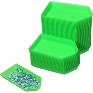 Ayuhr-50 Pièces Plateau Diamond Painting, Plateaux De Tri De Perles Pour Diamants, Plateaux De Peinture Diamant En Plastique, Plateau De Rangement Pour Loisirs Créatifs, Peinture, Accessoires Strass - Neuf