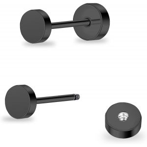 Kal-Boucles D'oreilles Plates En Titane Pour Femme - Hypoallergéniques - Pour Oreilles Sensibles - 4 Mm - Idéales Pour Hélix, Tragus, Cartilage - Neuf