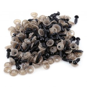 100pcs Noir En Plastique Poup&eacute;e Yeux Pour Ours En Peluche Feutrage Jouets Marionnette DIY Artisanat Accessoire 12MM - Neuf