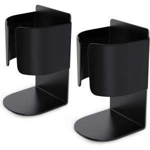 KALANKA-2Pcs Porte Brosse &agrave; Dents &Eacute;lectrique, Organisateur de Dentifrice Mural Autocollant Acier Inoxydable pour Salle de Bain - Noir - Neuf