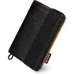 KALANKA-®Porte Cartes de Crédit Anti-RFID en Microfibre - Souple et Flexible - Porte-Clés et Fermeture élastique, Peut contenir des Cartes Bancaires et des Billets - Neuf