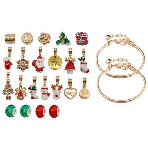 Calendrier de l'Avent de No&euml;l avec breloques pour bracelets &agrave; faire soi-m&ecirc;me - Compte &agrave; rebours de 24 jours - Neuf