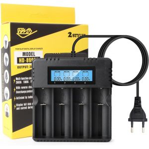 Chargeur Accu 18650, LCD Chargeur de Piles, Chargeur Piles Rechargeable, Chargeur Rapide 18650, Chargeur de Batterie 18650, pour 3.7V 26500/14500/16340/26700 Lithium - Neuf