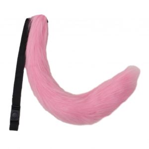 Cosplay Fausse Queue De Renard Peluche Douce Et Pelucheuse Couleur Unie Tour De Taille Réglable Bande Élastique Performance Club Danse Paty Costumes Accessoire Queue Artificielle-Rose - Neuf