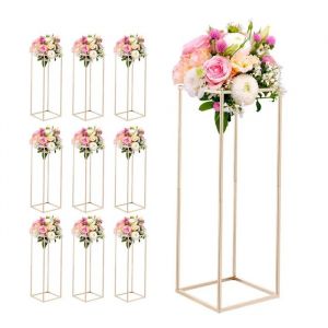 Lot de 10 Colonnes-Duoku-pour Support Floral de Mariage-80 cm-Pr&eacute;sentoir Rectangulaire pour Centres de Table, F&ecirc;tes, Anniversaires - Neuf