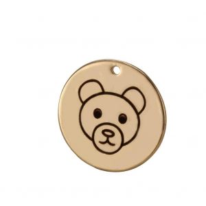 Bricolage Mignon Ours Animal En Acier Inoxydable D&eacute;cor Pendentif V&ecirc;tements Accessoire (Or) - Neuf