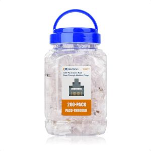 Connecteur Rj45 Cat6 Pack De 200 Fiche Rj45 Cat 6 Raversantes Pour C&acirc;bles Monobrins Ou Multibrins Utp/Connecteurs Cat6 Traversants - Neuf