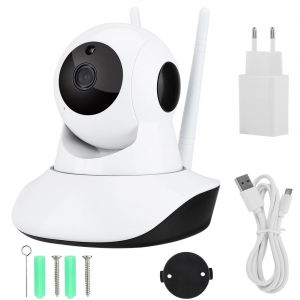 Camera de surveillance interieure sans fil avec vision nocturne infrarouge et Wi-Fi (UE) - Neuf