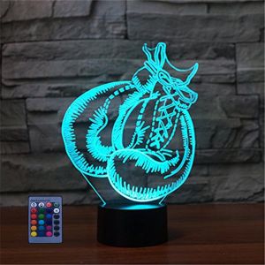 Cheng-3d Gant De Boxe Led Lampe Art D&eacute;co Lampe Led D&eacute;coration Lumi&egrave;re Contr&ocirc;le &Agrave; Distance 7/16 Couleurs Change Aliment&eacute; Par Usb Enfants Cadeau Anniversaire No&euml;l Cadeau - Neuf