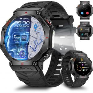 Rmana Montre Connect&eacute;e Homme, Smartwatchvec GPS int&eacute;gr&eacute; Appels Bluetooth et &Eacute;cran HD 1.39"", 3ATM &Eacute;tanche et Batterie 530mAh, Montre Sport Hommevec 107 Modes Sportifs (Classique) - Neuf