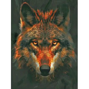 Oayew-40x50cm Peinture Diamant Kit Loup Peinture Diamant Canid&eacute;s For&ecirc;t Diamond Painting Tete Loup ?uvres Faites &Agrave; La Main D&eacute;coration L'incarnation De La Solitude Et De La Libert&eacute; - Neuf