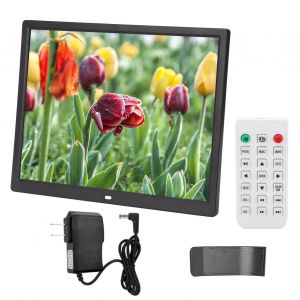 Cadre photo numerique HD 15 pouces, resolution 1024 x 768, compatible MP3/MP4/lecture d'images, 100 V/240 V (Prise americaine) - Neuf